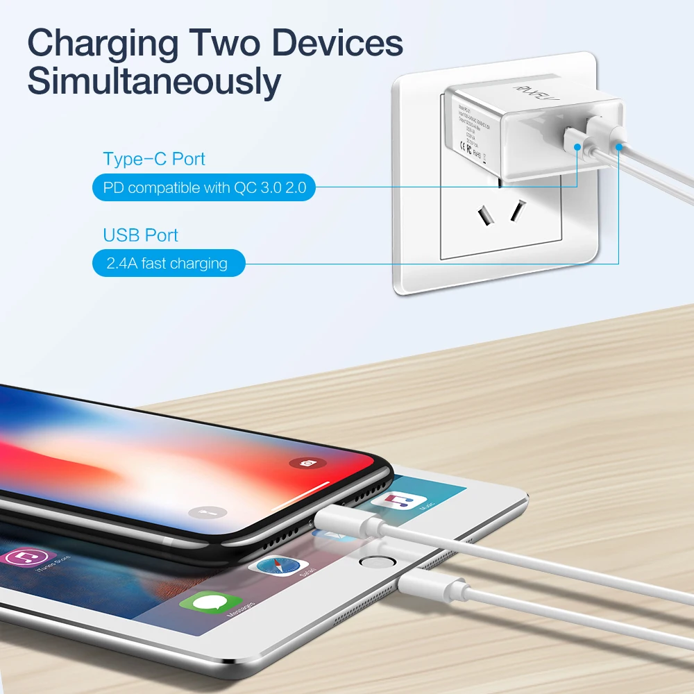 Зарядное устройство RAXFLY с USB портом и поддержкой быстрой зарядки 18 Вт|Зарядные