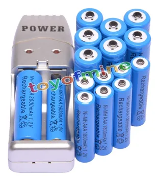 

8pcs AA 3000mAh + 8pcs AAA 1.2V 1800mAh NiMH Blue Rechargeable Battery Cell + AA AAA USB Charger