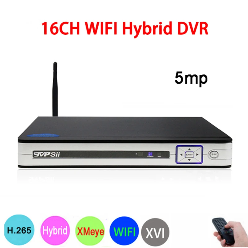 

5MP Surveillance Camera Xmeye Silver H.265 Hi3531D 16Channel 16CH 6 in 1 Wifi Hybrid XVI NVR CVI TVi AHD CCTV DVR FreeShipping