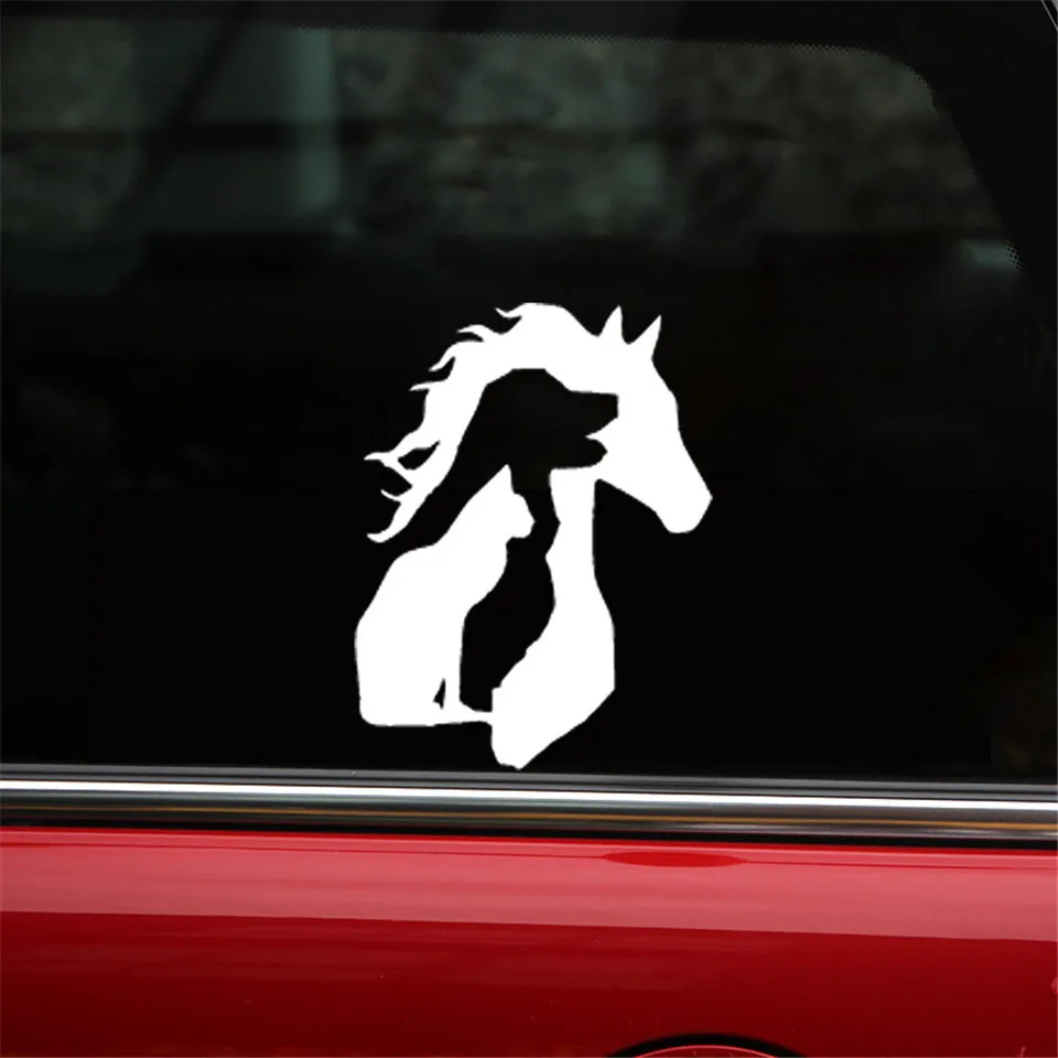 12.515.3CM ANIMAL LOVER Horse Dog Cat Car Sticker Vinyl Decal Funny Cartoon Car Accessories (3)
