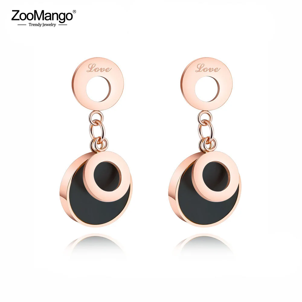 ZooMango модные серьги гвоздики из розового золота с белыми ракушками двойные