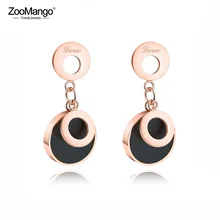 ZooMango модные серьги гвоздики из розового золота с белыми