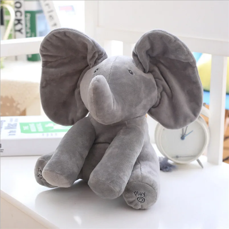 

Abbyfrank Filled With PP Cotton Plush Toys Elephant Puppy Toy For Children Hide And Seek Interactive Game Speech Voice Control