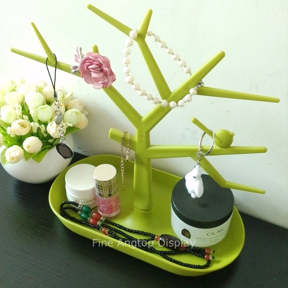 Green Plastic Jewelry Stand Display Tower Bracelet Holder Jewelry Rack