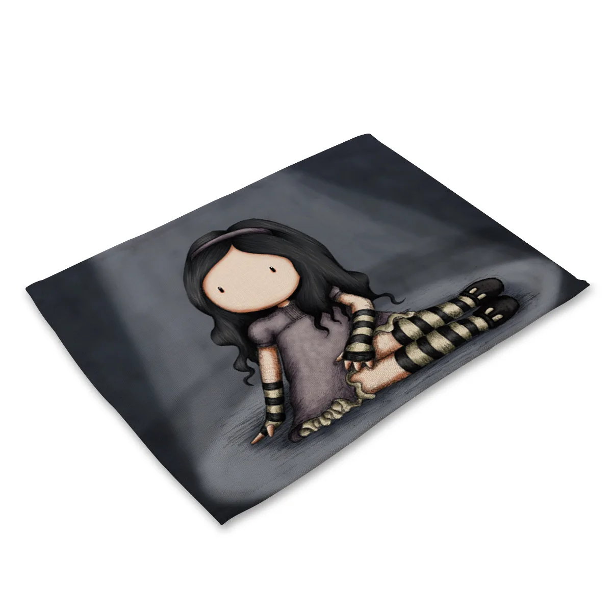 Горячая хлопковая и льняная ткань Изолированная подстилка в стиле вестерна одинокая девушка с длинными волосами кукольная посуда столик-мат салфетки - Цвет: MC0023-9