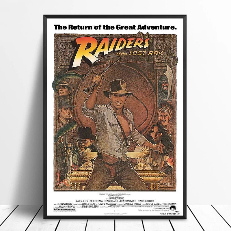 Оригинальный Raiders of the Lost Ark (1981) Винтаж классическое кино плакат домашний Декор