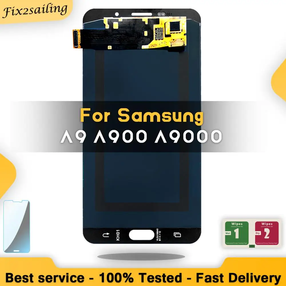 

100% Tested Working Super AMOLED LCD For Samsung Galaxy 2016 A9 A900 A9000 6.0 Display Touch Screen Assembly