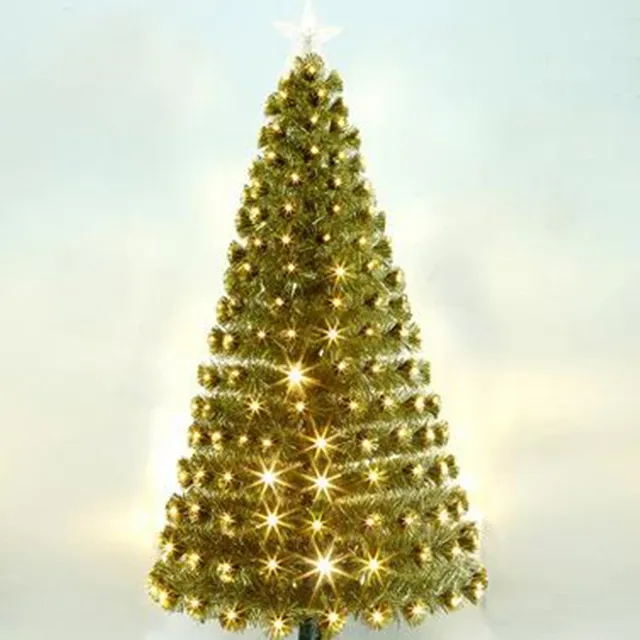 21M 210CM Gold Warm White Light Fiber Head Christmas Tree Large Scene Shopping 21M 210CM Gold Warm White Light Fiber Head Christmas Tree Large Scene Shopping