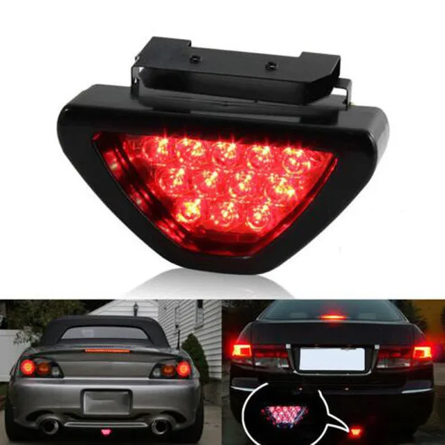 YG 1pcs Universal F1 Style DRL Red 12LED Rear Tail Stop Fog Brake Light