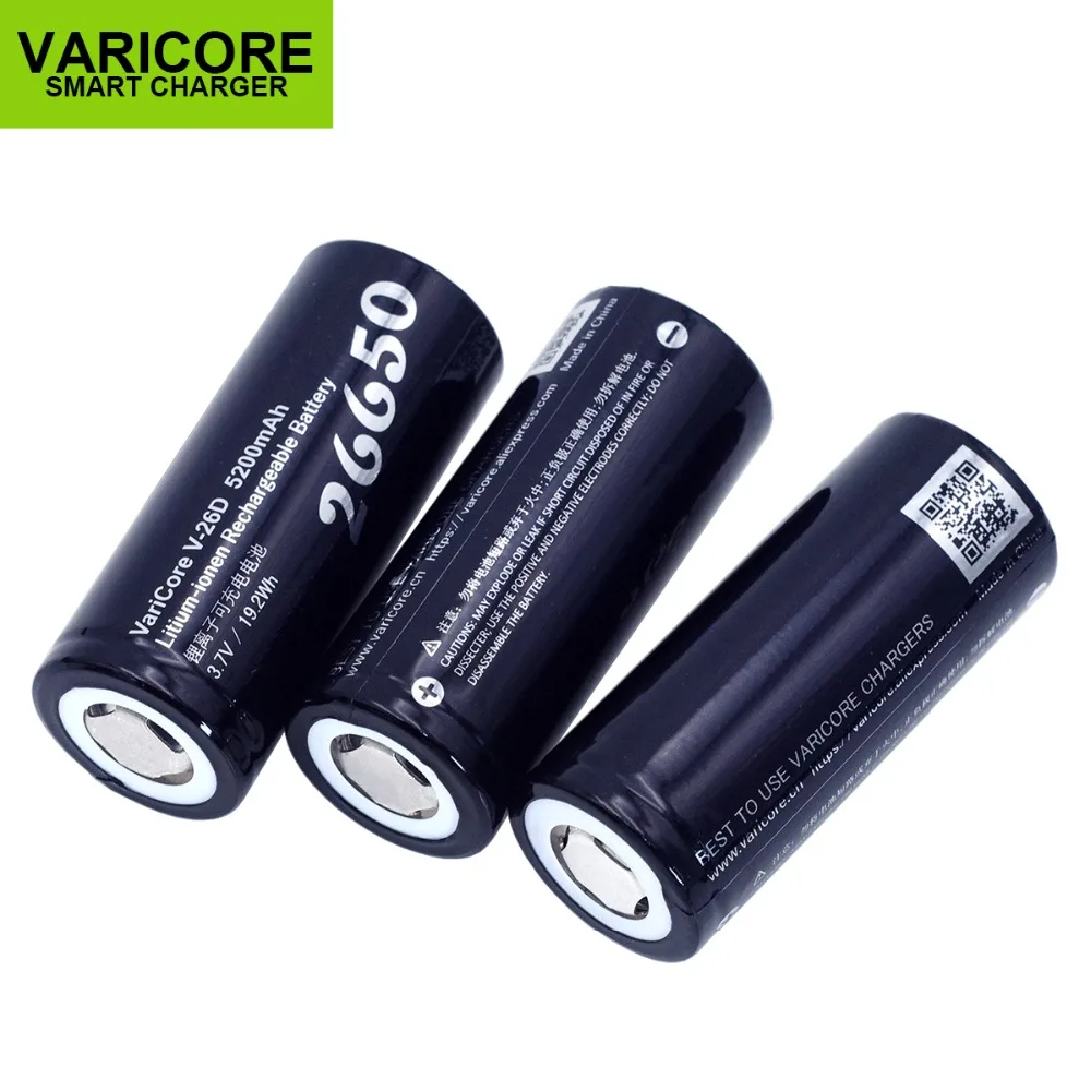 1-6 шт VariCore 26650 литий-ионная батарея 3,7 V 5200mA V-26D разрядник 20A батарея питания для фонарика электронные инструменты батарея