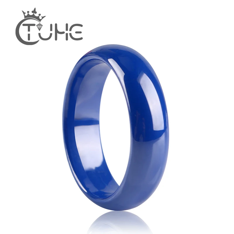 

Good Quality Blue Ceramic Rings For Women Men 6mm Never Fade Color Comfort Fit Healthy Rings Wedding Christmas Gift Wholesale