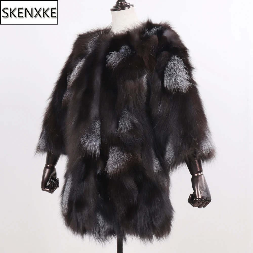 

Winter Women Long Style 100% Genuine Real Fox Fur Coat Natural Warm Real Silver Fox Fur Jacket Lady Fashion Real Fox Fur Coats