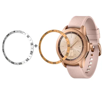 

Ouhaobin Smart watch Cover For Samsung Galaxy Watch 42MM Bezel Ring Adhesive Cover Anti Scratch Metal Stainless Steel 2PCS 528#2