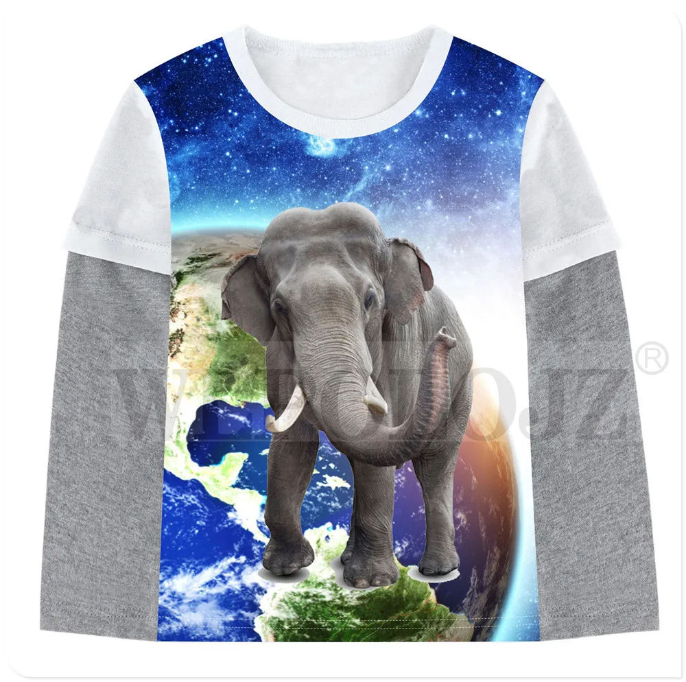 kids t shirt children The elephant boy clothing tees autumn tops baby