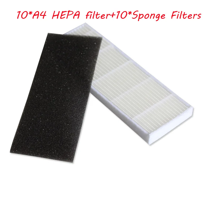 10*HEPA filter+10*Sponge Filters for chuwi ILIFE A4 Robot Vacuum