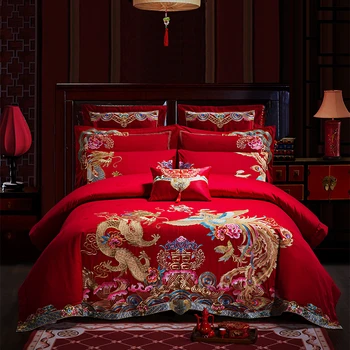 

New 4/6/9pcs King Size Bedding Sets Queen Size bed set/bedclothes wedding Embroidery bed linen lace Duvet Cover Bed sheet Pillow