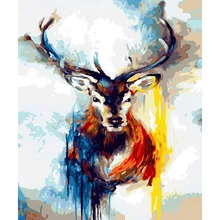 MOLEK DIY картина маслом по номерам Комплект красочный олень абстрактная акриловая Картина на холсте домашний Декор стены искусства для гостиной