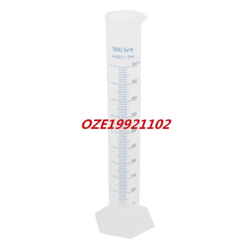 

1PCS Transparent Plastic Graduated Cylinder 500ml 5 milliliter Lab Test