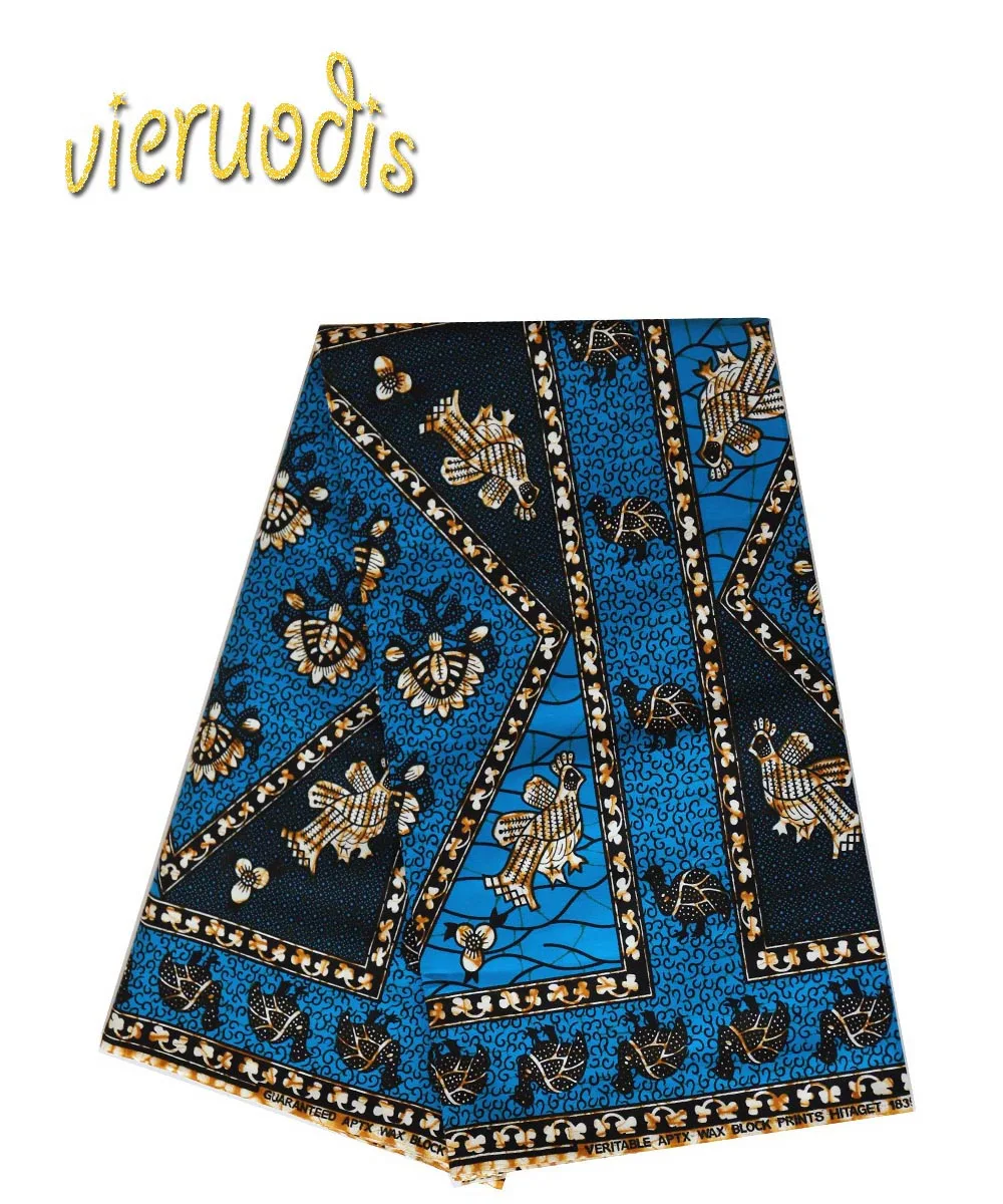 

6 Yards African Wax Fabric 100% Cotton Material Dashiki Printed Real Floral for Dress Nigerian French Embroidered A000269