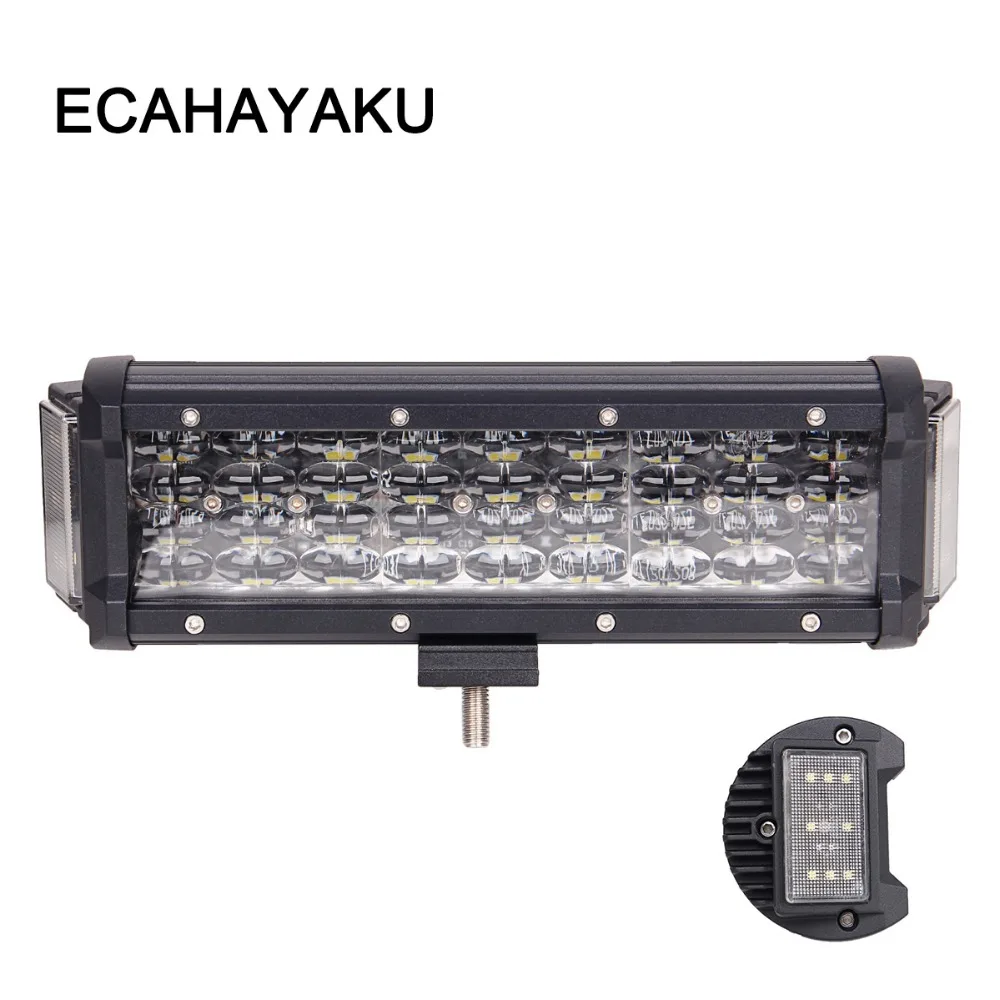 4Pcs 5/" LED Side Shooter Quad Row Work Light Bar Spot Flood 6000K For JEEP SUV