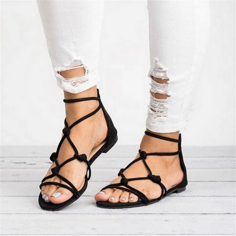 

Adisputent Summer Sandals Women 2019 Cross Strap Sandals Shoes Korean Style Women Shoes Ladies Flat Sandles Female Footwear
