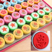 6 шт./лот, новая детская печать с чернильной накладкой для детского сада, маленькие подарки с цветами