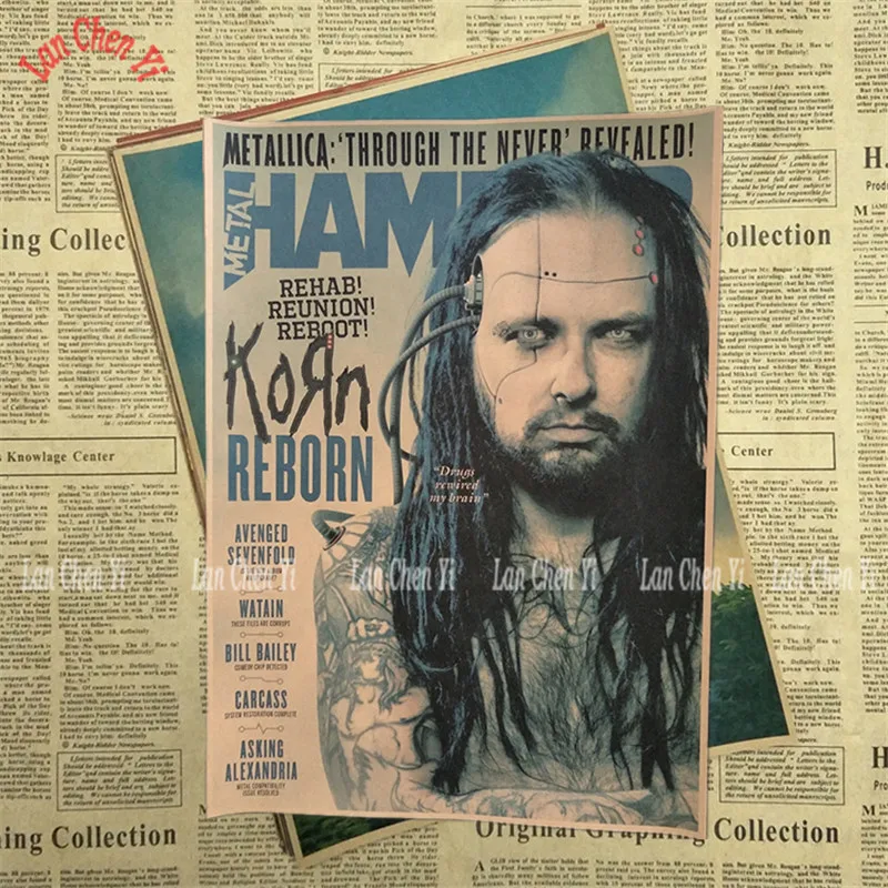 Korn Рок-Группа Музыка крафт-бумага плакат Винтаж Высокое качество печати рисунок ядро декоративная живопись - Цвет: Лиловый