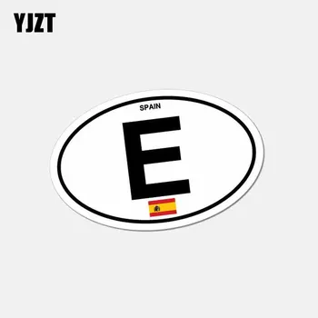 

YJZT 10.5CM*6.5CM Creative Spain Country Code E Motorcycle Decal Car Sticker 6-2645