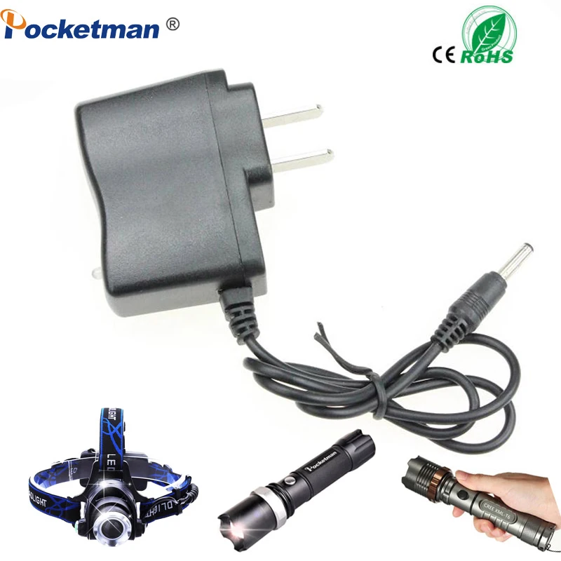 

High-quality LED torch flashlight 18650 Battery Charger LED headlamp Direct charge EU USA Plug Free shipping