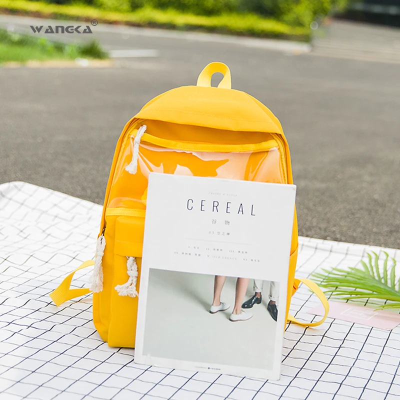 WANGKA الفتيات السفر حقيبة الأصفر بطة من المطاط ضوء Mochila الأنثوية Bagpack جميل الطباعة نايلون مدرسية ل مراهق WANGKA الفتيات السفر حقيبة الأصفر بطة من المطاط ضوء Mochila الأنثوية Bagpack جميل الطباعة نايلون مدرسية ل مراهق