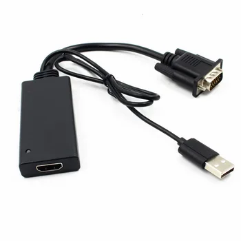 

dhl or fedex 50pcs VGA TO HDMI with Auido Converter Cable VGA2HDMI with USB Sound IC and USB Power Adapter for PC Laptop HDTV