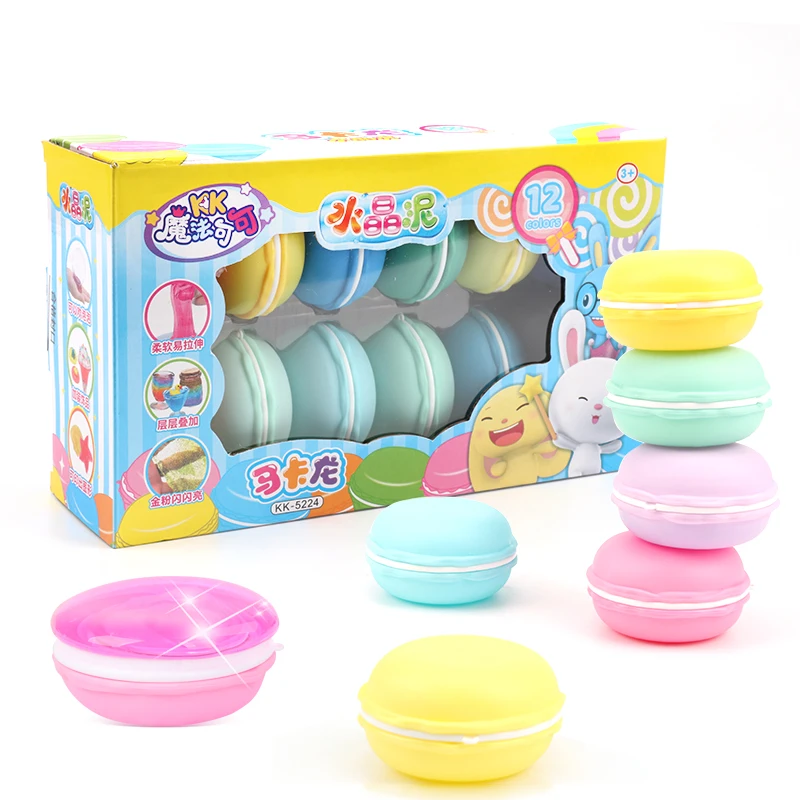 

kk Macarons crystal Slime diy Toys Smart Plasticine Modeling Polymer Clay Crystal Slime-toy transparent crystal slime for kids