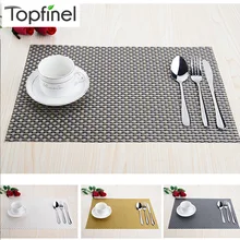 Top Finel Set of 8 PVC Decorative Weave Vinyl Placemats for Dining Table Linen Place Mat in Kitchen Cup Wine Mat Coaster Pad
