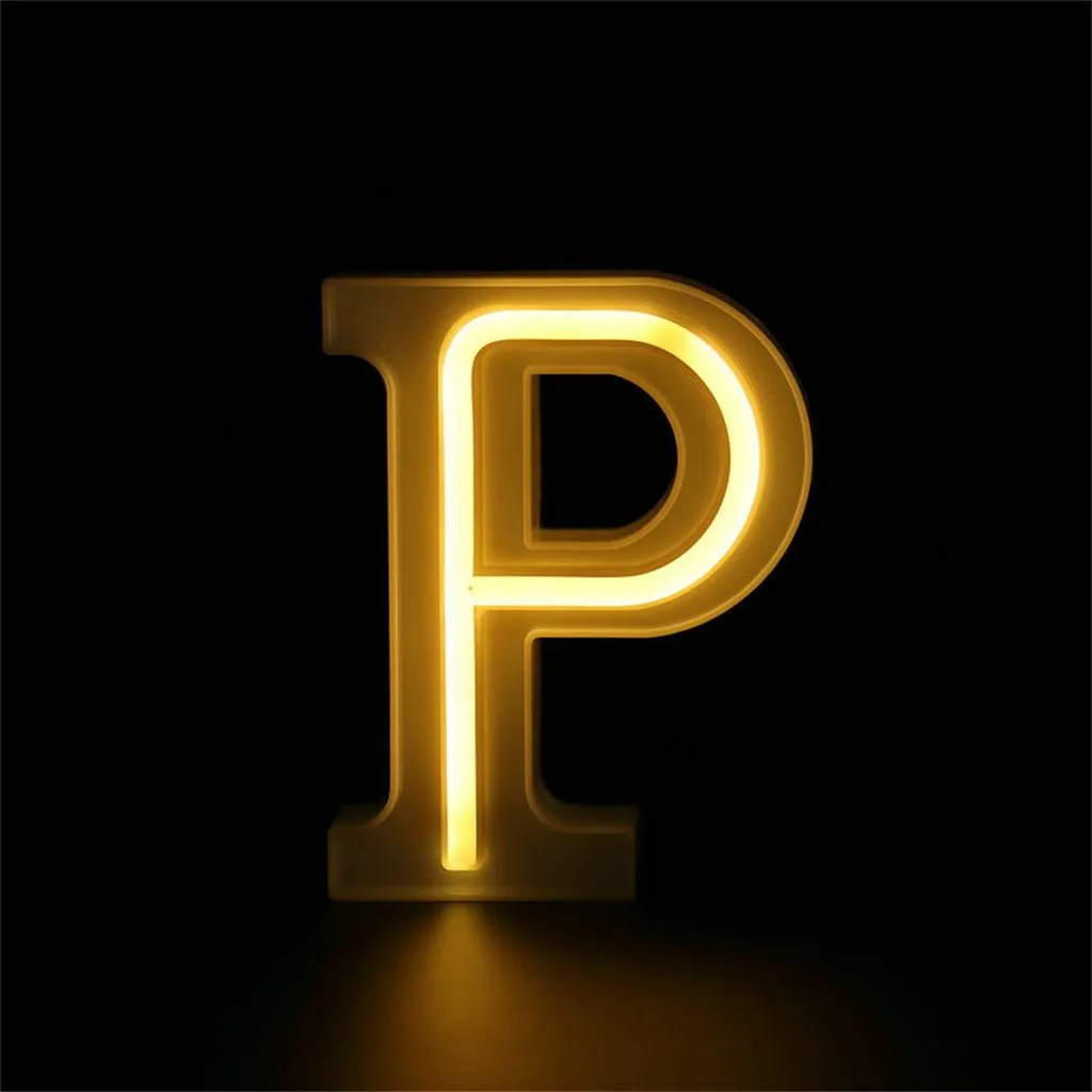 LED USB Letter Lights Light Up White Plastic Letters Standing Hanging A-Z symbol decorative letters holiday led night lights