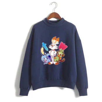 

Pokemon Sword and Shield Printed Cool Game Turtleneck Sweatshirt Hip Hop Winter Clothes Women/Men High Collar Casual Sweatshirt