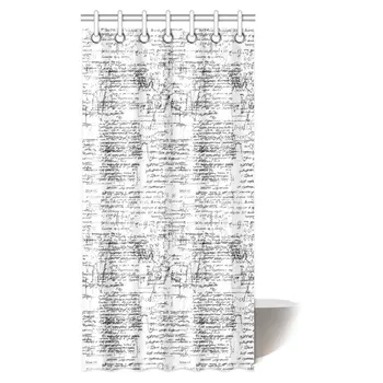 

Kids Decor Shower Curtain, School for Math and Geometry with Science Formules Chalk Board Style Polyester Bathroom Decor