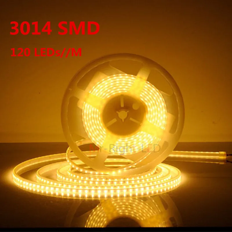 Светодиодные ленты огни 5 м, работающего на постоянном токе 12 В в суперяркие Высокая яркость 3014 SMD 120 светодиодный s/M теплый белый Светодиодные ленты NP IP20 IP67