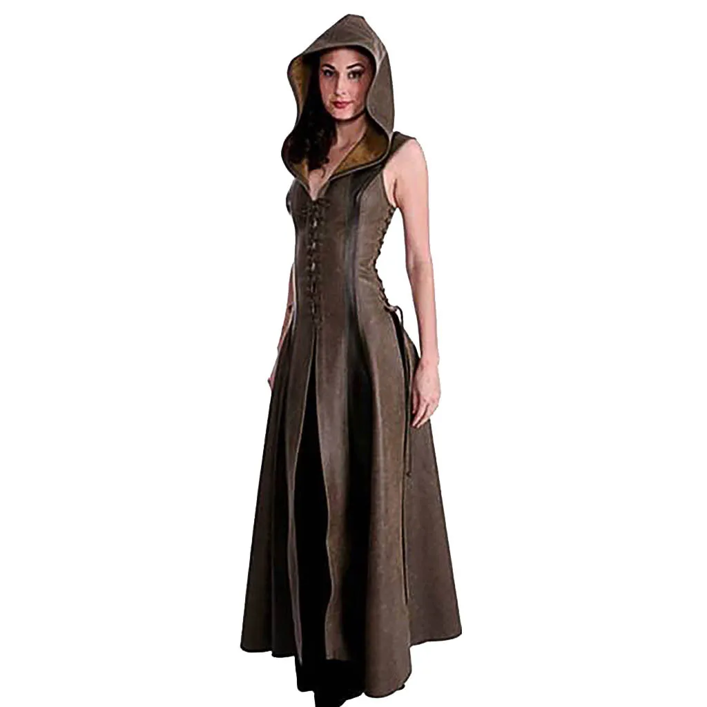 

long dress women summer Cosplay Costume V-Neck summer clothes for women Clothing Leather Hooded luxury dress woman 2019#G8