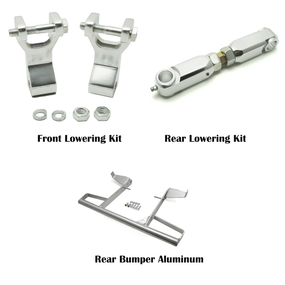 KEMIMOTO ATV задний Алюминий бампер и передняя комплект для понижения задней части серебро Алюминий для Yamaha Raptor 700 2009 2010 2013 2014 2015