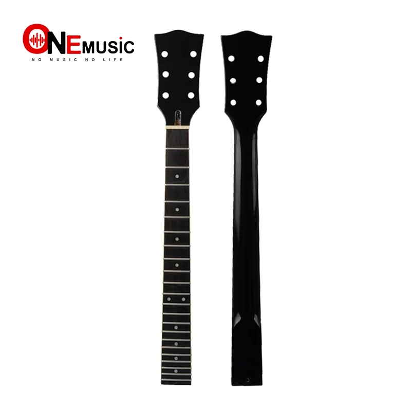 

22 Fret Maple Rosewood fingerboard Guitar Neck with White Dot Binding Guitar neck for LP Electric Guitar Replacement Black
