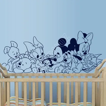 

WXDUUZ Art Decor Home Decor Removable Vinyl Wall Sticker Mickey Minnie Nursery Children's Decal Wall Art Sticker B03