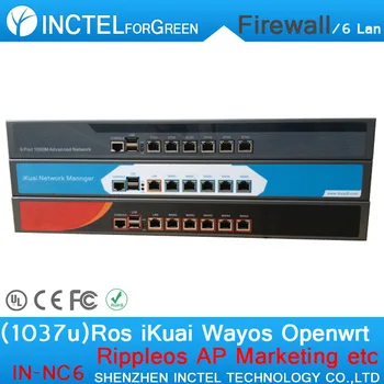 

Intel PCI-E 1000M 6*82583v Dual Core 1037U Routing Software Flow Control RIPPLEOS Openwrt Firewall Chassis