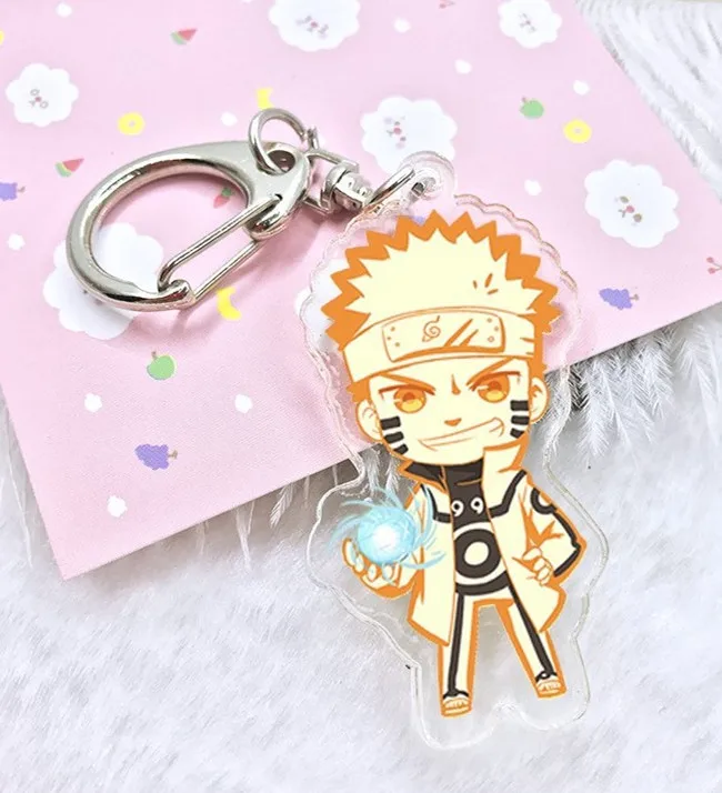 Naruto keychain de acrílico de Kakashi Gaara Sasuke Akatsuki miembros Itachi colgantes Llavero Cosplay alrededor regalo Llavero Chaveiro