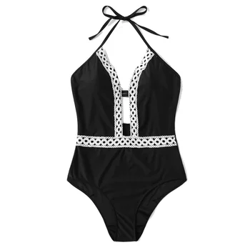 

Summer Women Lace Backless Bodysuit Halter Slim Sexy Playsuit