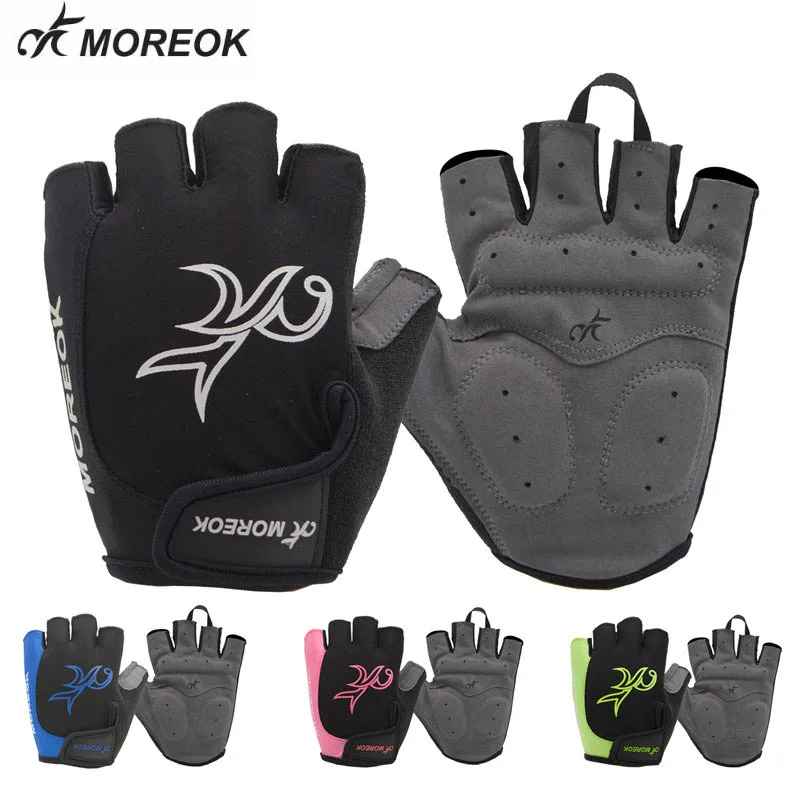 MOREOK Non slip Bicycle Gloves Half Finger Breathable Cycling Gloves