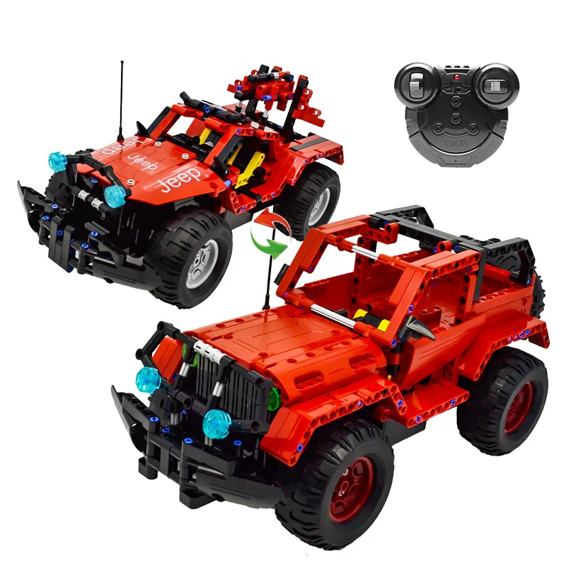 

RC Jeep Off-Road Car 2 Modes Compatible Technic Super Racing Racer With Motor Building Blocks Bricks Toys Gifts For Children