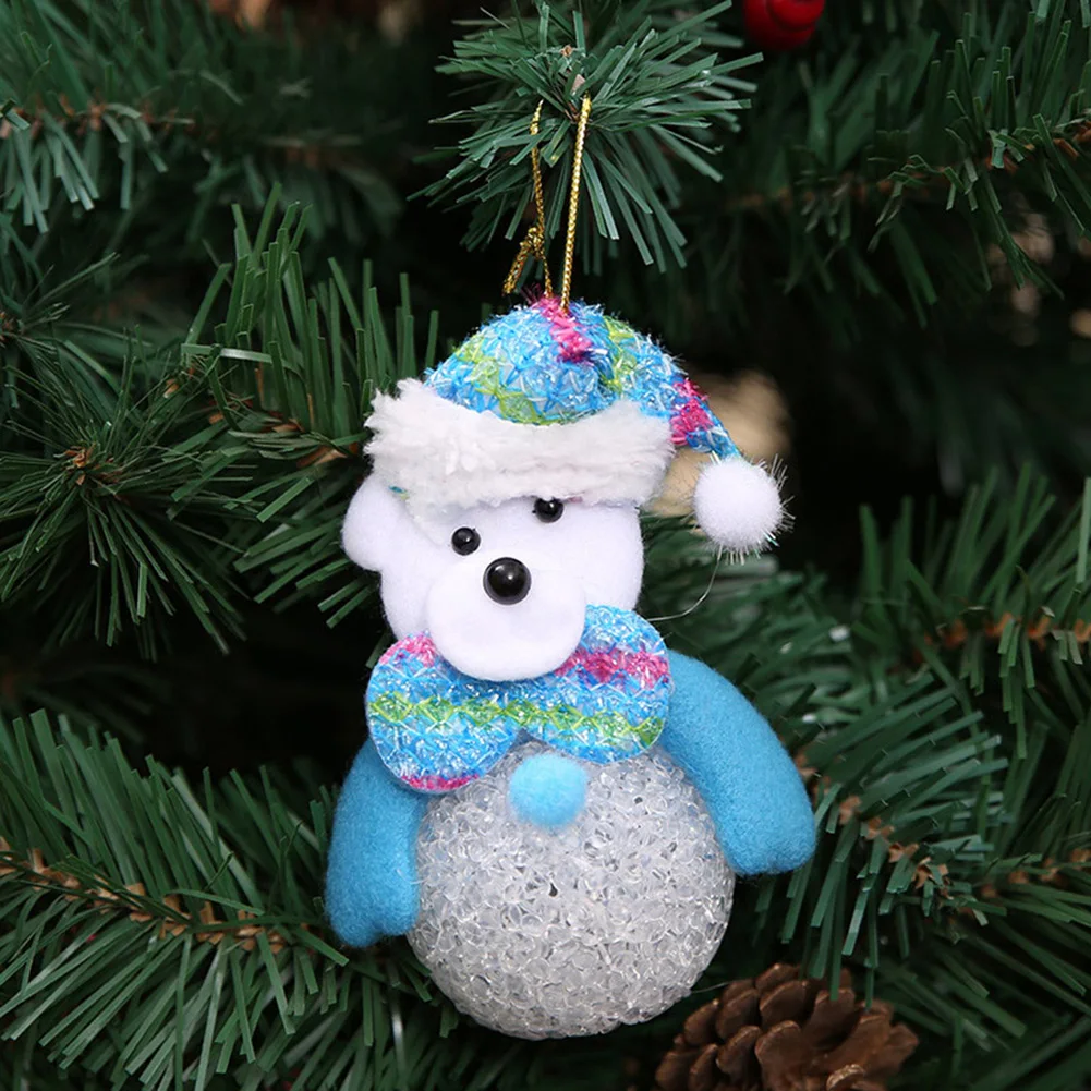 Милый мультфильм Рождественский светодиодный светильник куклы Декор Детские Подарки Рождественская елка статуэтки, украшение - Цвет: Bear