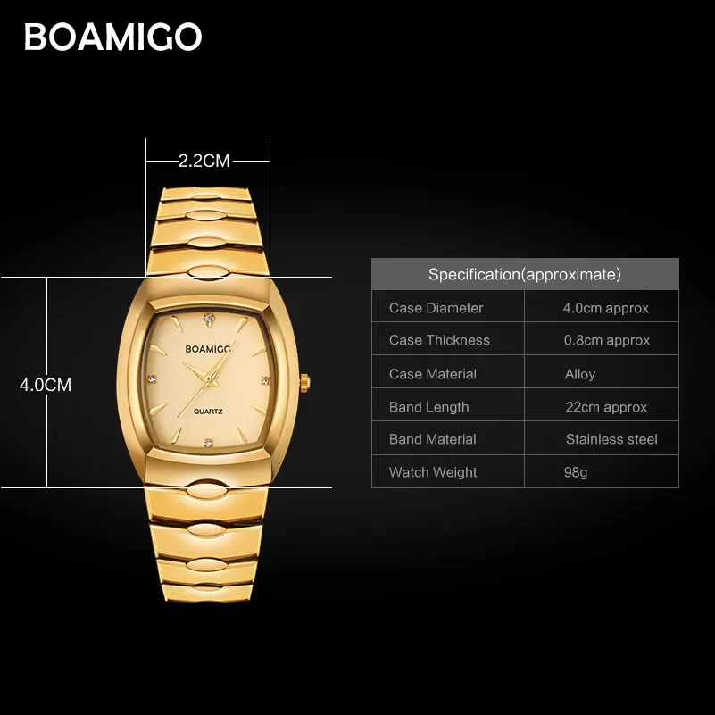 Boamigo Мужские часы Роскошные модные кварцевые часы золотые из нержавеющей стали портативные деловые наручные часы Мужские часы relogio masculino