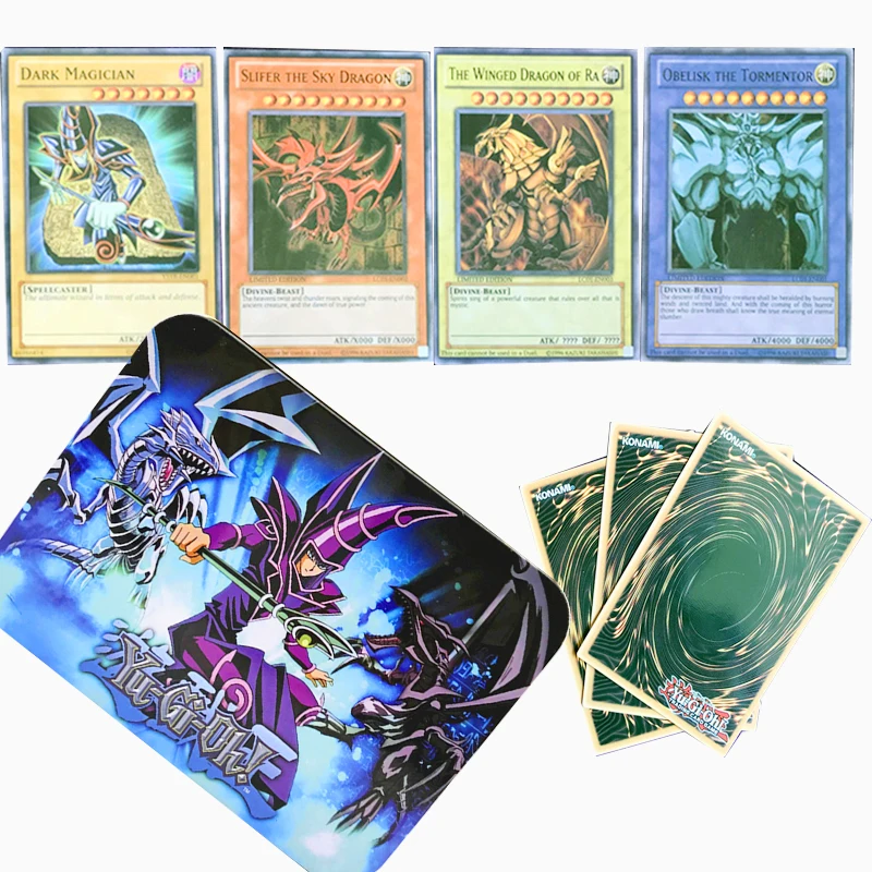 

Yu-gi-oh 67pcs set Cards Egyptian God Collectible Toys for Boy Yu Gi Oh Legendary Board Game Collection Cards with Metal Box