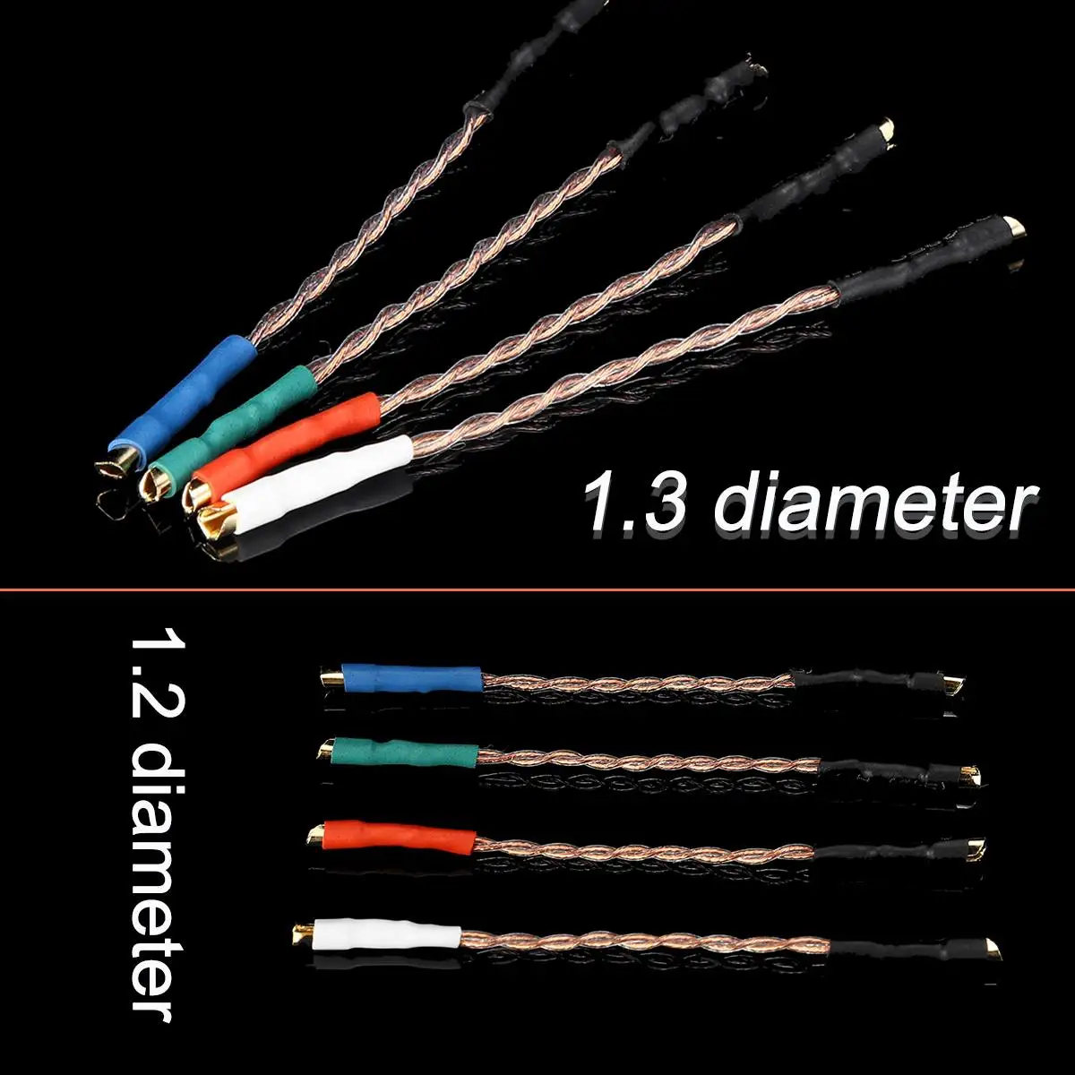 

4pcs/Set 5N Pure Silver Litz Headshell Lead Wires 1.2/1.3mm Pin cartridge Leadwires For LP Player Turntable
